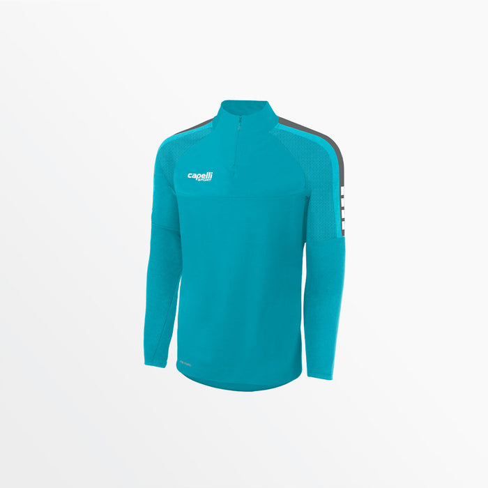 capelli MEN'S MADISON 1/4 ZIP TECHNICAL TRAINING TOP Turquoise Medium Grey