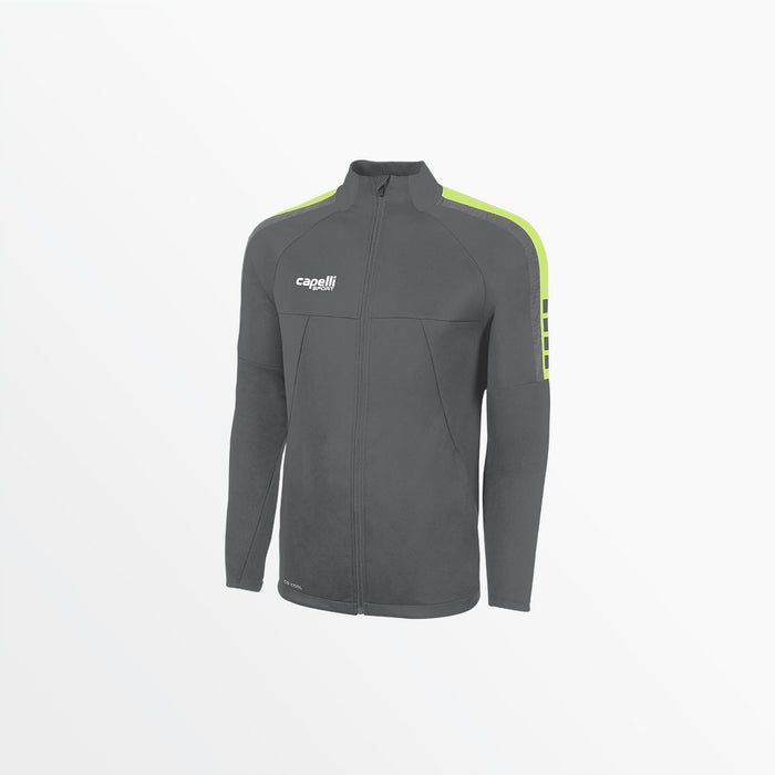capelli MEN'S MADISON TRAINING JACKET Medium Grey Lime