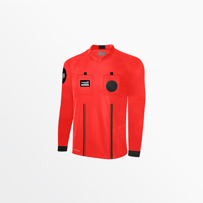 capelli MEN'S OFFICIAL REFEREE V-NECK LONG SLEEVE JERSEY Referee Red