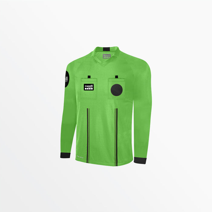 capelli MEN'S OFFICIAL REFEREE V-NECK LONG SLEEVE JERSEY Referee Green