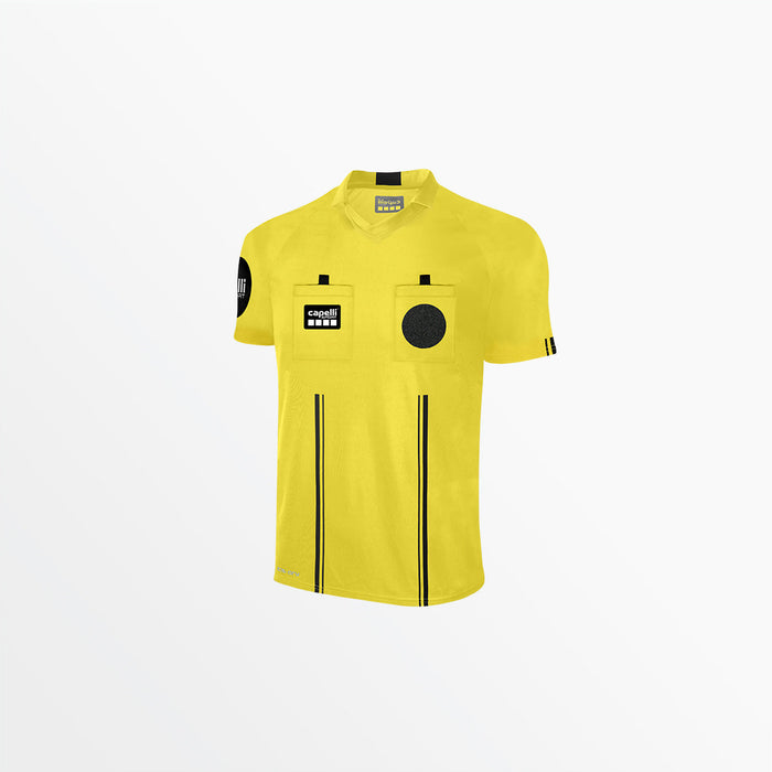 capelli MEN'S OFFICIAL REFEREE V-NECK SHORT SLEEVE JERSEY Referee Yellow