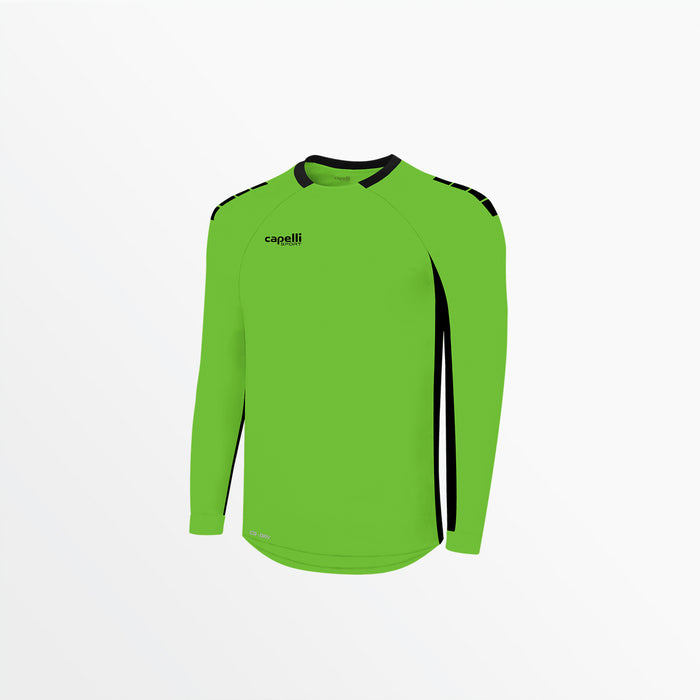 capelli MEN'S PITCH LONG SLEEVE GOALKEEPER JERSEY WITHOUT PADDING Neon Green
