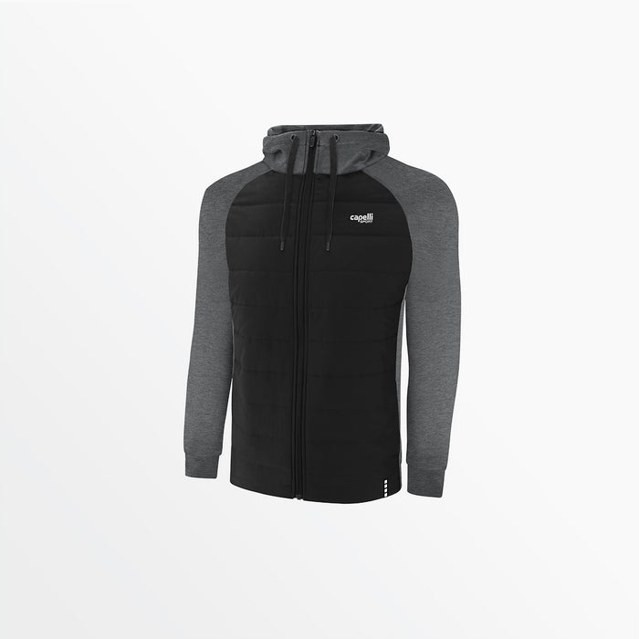 capelli MEN'S THERMA FLEECE WOVEN FRONT JACKET Dark Heather Grey