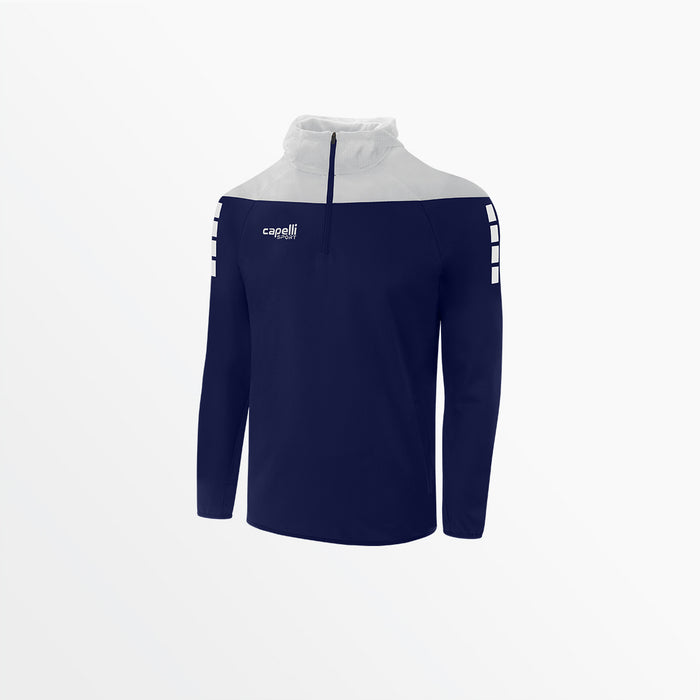 capelli MEN'S TRIBECA 1/4 ZIP THERMA FLEECE HOODIE Navy White