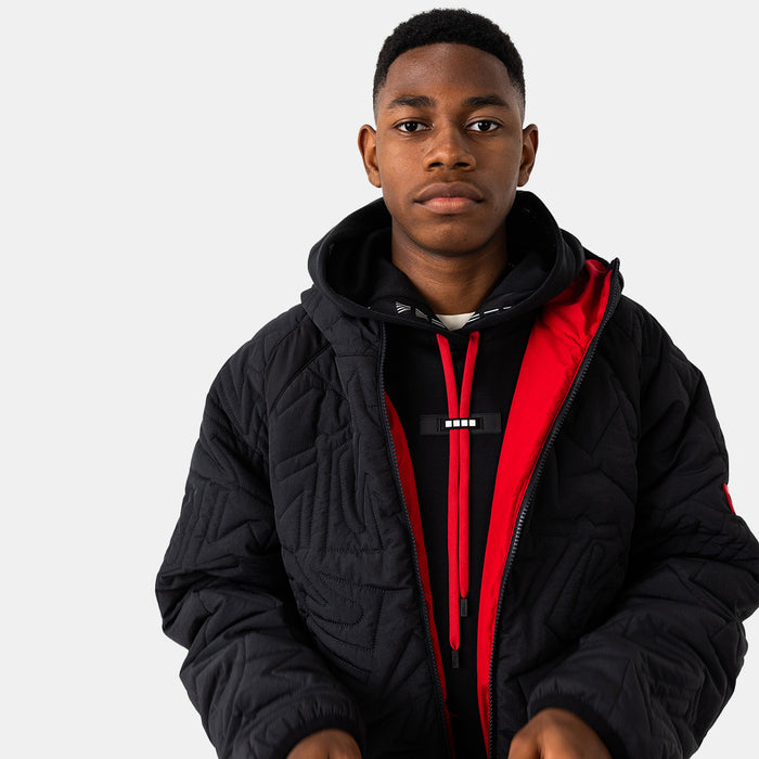 Capelli MTV MEN'S POP PUFF JACKET Black Collegiate Red