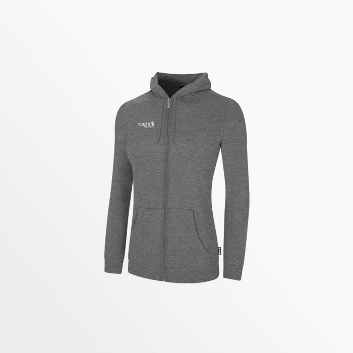 capelli WOMEN'S BASIC FLEECE ZIP UP HOODIE Dark Heather Grey