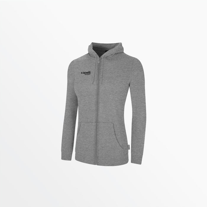 capelli WOMEN'S BASIC FLEECE ZIP UP HOODIE Light Heather Grey