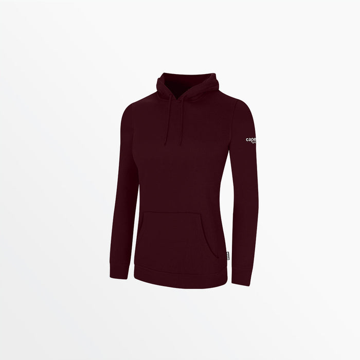 capelli WOMEN'S BASICS FLEECE PULLOVER HOODIE WITH SLEEVE LOGO Maroon