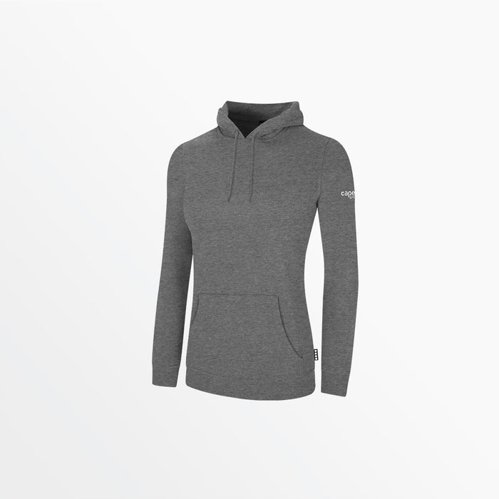 capelli WOMEN'S BASICS FLEECE PULLOVER HOODIE WITH SLEEVE LOGO Dark Heather Grey