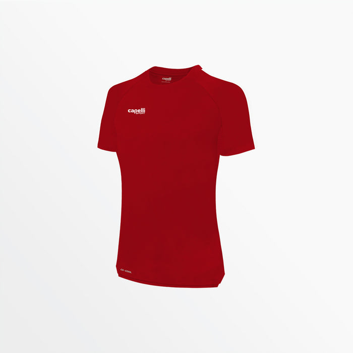 Capelli WOMEN'S BASICS ⅠⅠ BLOCK SHORT SLEEVE TRAINING TOP Red