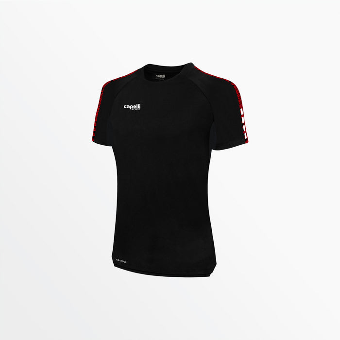 capelli WOMEN'S BASICS ⅠⅠ TRI SHORT SLEEVE TOP Black Red