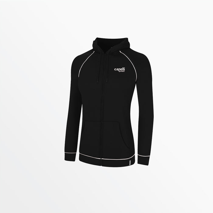 capelli WOMEN'S EMPIRE ZIP HOODIE WITH PIPING Black