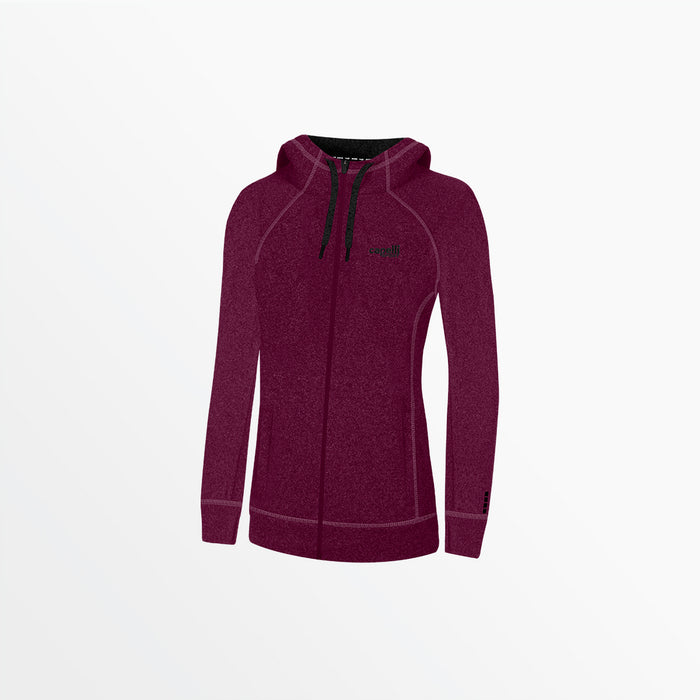 capelli WOMEN'S ESSENTIAL HEATHER ZIP UP HOODIE Heather Maroon