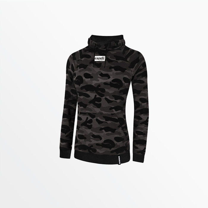 capelli WOMEN'S FRENCH TERRY CAMO PRINT PULLOVER HOODIE