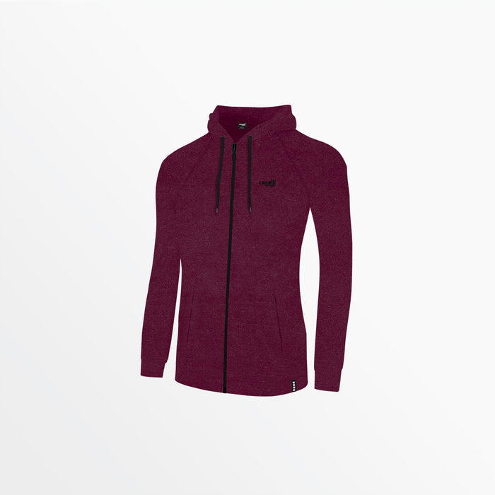 capelli WOMEN'S HEATHERED ZIP UP HOODIE Heather Maroon