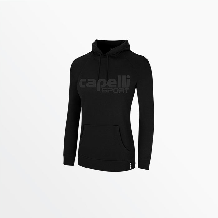 capelli WOMEN'S LOGO FLEECE RAGLAN PULLOVER HOODIE Black