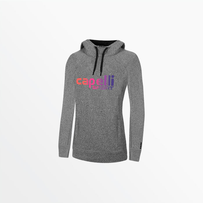 capelli WOMEN'S LOGO HEATHER PULLOVER HOODIE Neon Orange Purple