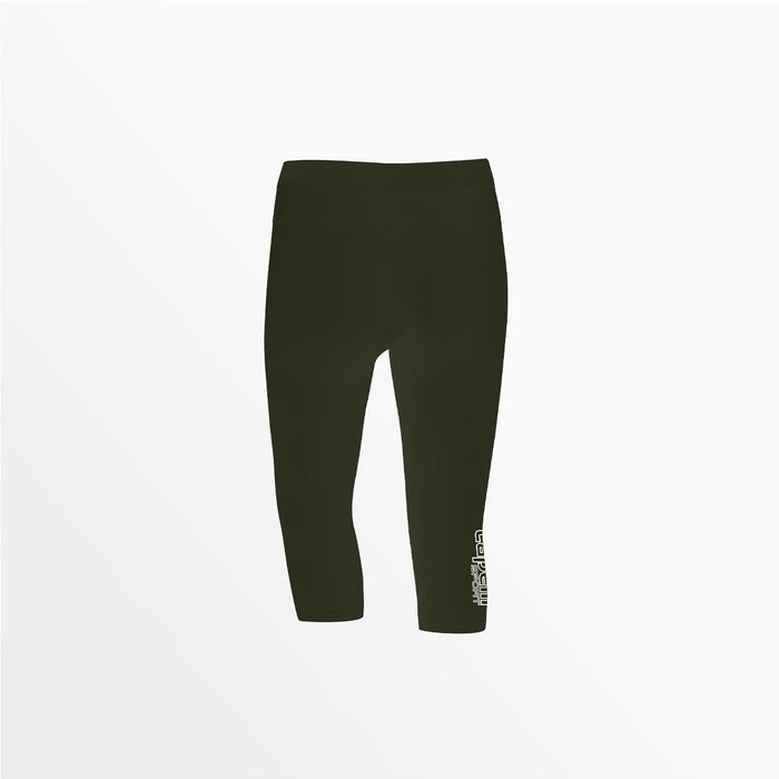 Capelli WOMEN'S MID RISE LOGO 3/4 COTTON LEGGINGS Dark Green