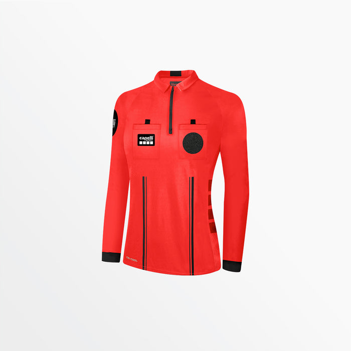 capelli WOMEN'S OFFICIAL REFEREE 1/4 ZIP LONG SLEEVE JERSEY Referee Red
