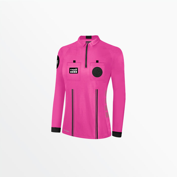 capelli WOMEN'S OFFICIAL REFEREE 1/4 ZIP LONG SLEEVE JERSEY Referee Pink