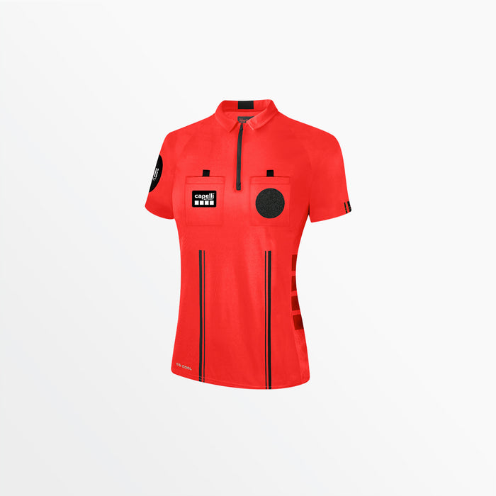 capelli WOMEN'S OFFICIAL REFEREE 1/4 ZIP SHORT SLEEVE JERSEY Referee Red
