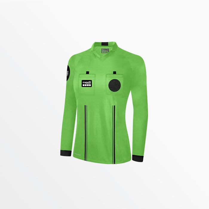 capelli WOMEN'S OFFICIAL REFEREE V-NECK LONG SLEEVE JERSEY Referee Green