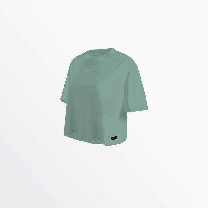 Capelli WOMEN'S TONAL CROPPED OVERSIZED TEE Sea Green