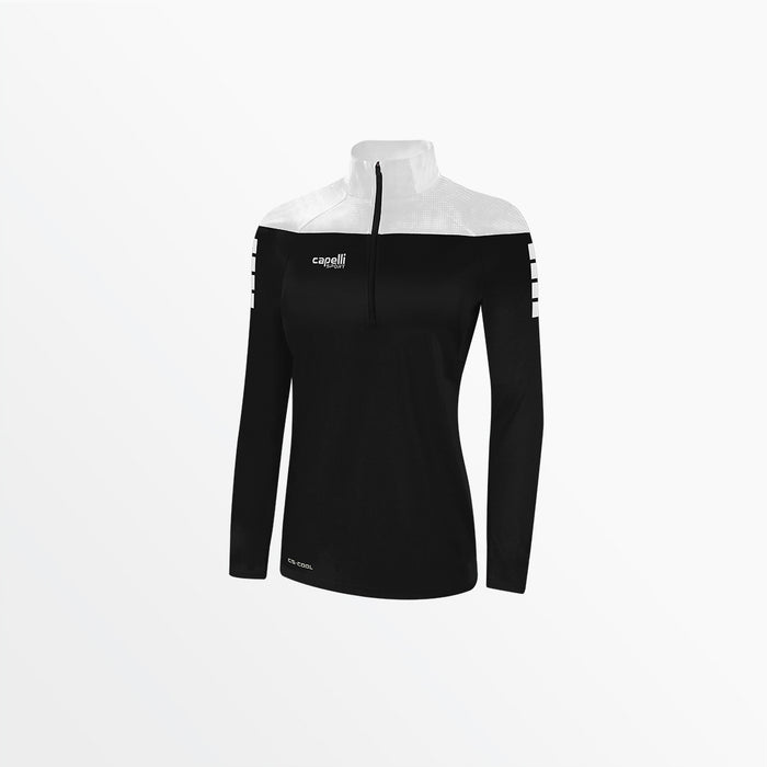 capelli WOMEN'S TRIBECA 1/4 ZIP TRAINING JACKET Black White