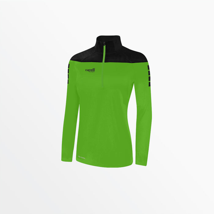 capelli WOMEN'S TRIBECA 1/4 ZIP TRAINING JACKET Power Green Black