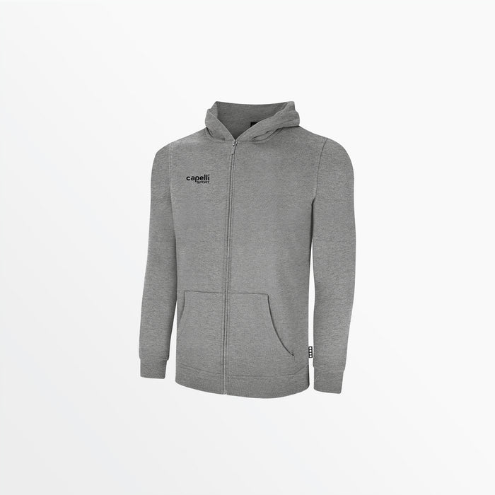 capelli YOUTH BASICS FLEECE ZIP UP HOODIE Light Heather Grey