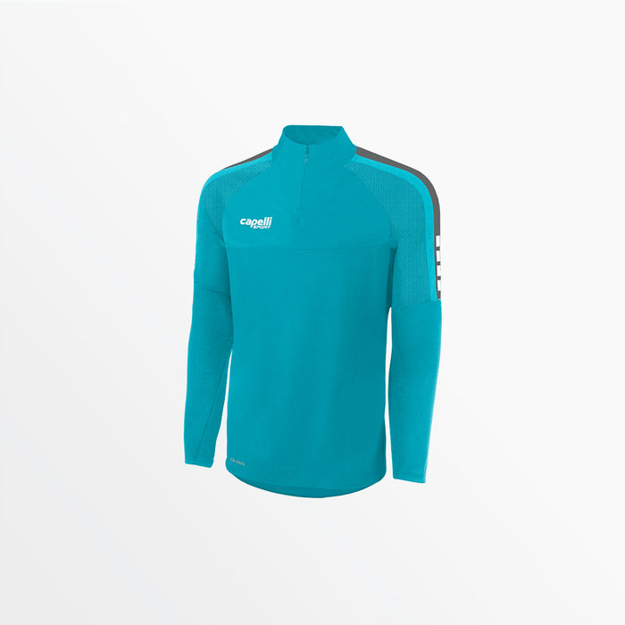 capelli YOUTH MADISON 1/4 ZIP TECHNICAL TRAINING TOP Turquoise Medium Grey
