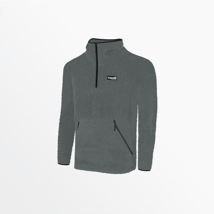 capelli YOUTH QUARTER ZIP SHERPA HOODIE Medium Grey