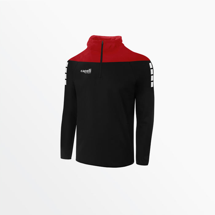 capelli YOUTH TRIBECA 1/4 ZIP THERMA FLEECE HOODIE Black Red