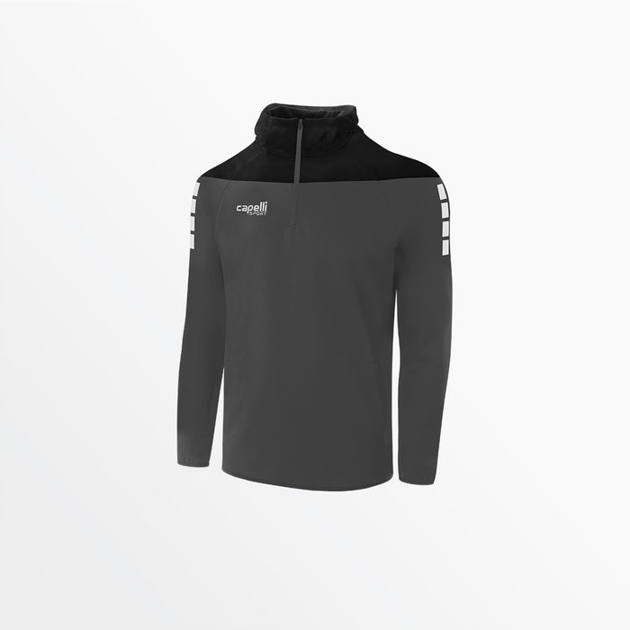 capelli YOUTH TRIBECA 1/4 ZIP THERMA FLEECE HOODIE Dark Grey Black