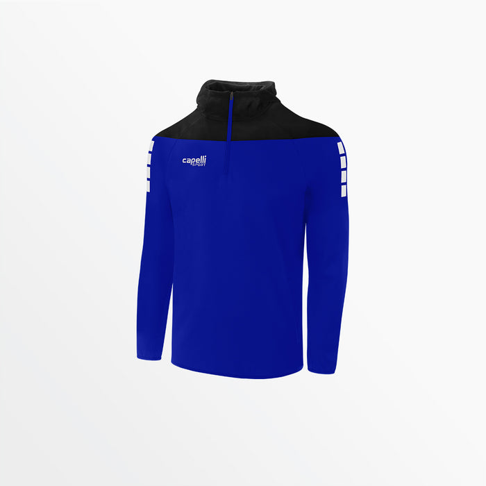 capelli YOUTH TRIBECA 1/4 ZIP THERMA FLEECE HOODIE Royal Blue Black